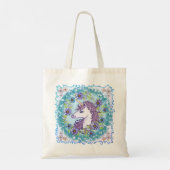 Blue Daisy Unicorn Tote Bag (Achterkant)