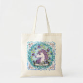 Blue Daisy Unicorn Tote Bag (Voorkant)