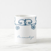 Blue Daisy Vine Coffee Mok (Center)