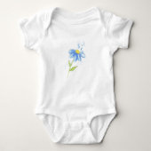 Blue Daisy-Waterverf Romper (Voorkant)