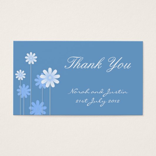 Blue Daisy Wedding Bedankt voor je creditcard Visitekaartjes (Voorkant)