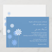Blue Daisy Wedding Uitnodiging (Voorkant / Achterkant)