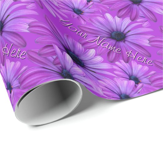 Blue Daisy Wrapping Paper - Aangepast cadeaupapier (Rol Hoek)