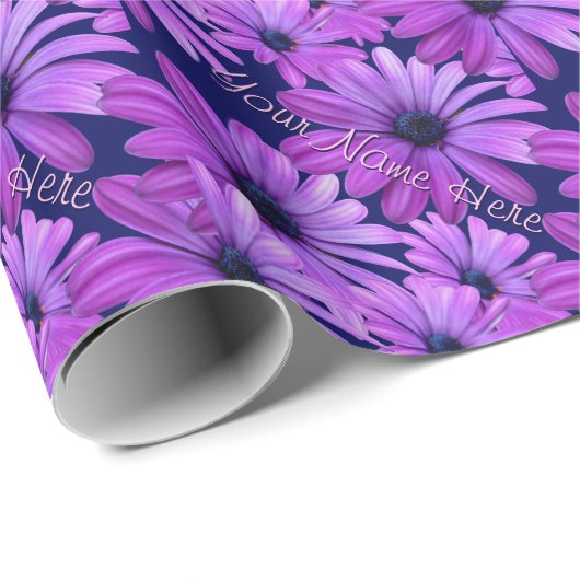 Blue Daisy Wrapping Paper - Aangepast cadeaupapier (Rol Hoek)