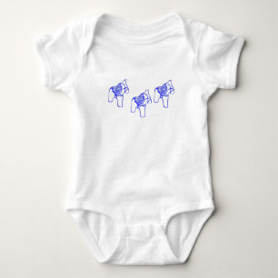 Blue Dala Horse Baby Bodysuit