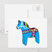 Blue Dala Horse Briefkaart (Voorkant / Achterkant)