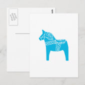 Blue Dala Horse Briefkaart (Voorkant / Achterkant)