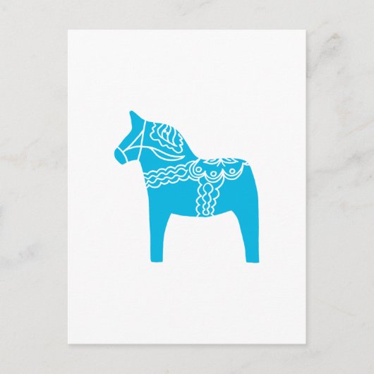 Blue Dala Horse Briefkaart (Voorkant)