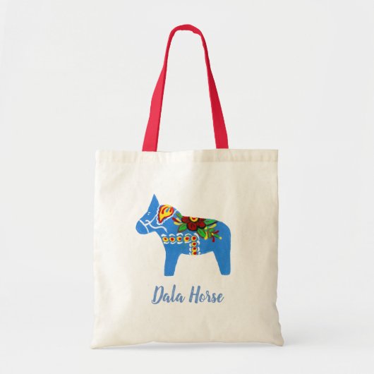 Blue Dala Horse Canvas tas (Voorkant)