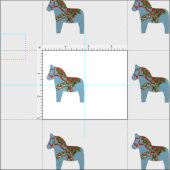 Blue Dala Horse Fabric Stof (Delen)