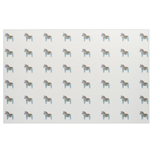 Blue Dala Horse Fabric Stof (Fat Quarter)