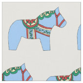 Blue Dala Horse Fabric Stof (Close Up)
