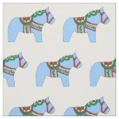 Blue Dala Horse Fabric Stof (Swatch)