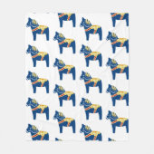 Blue Dala Horse Fleece Blanket (Voorkant)