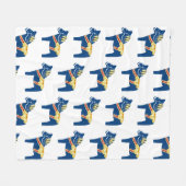 Blue Dala Horse Fleece Blanket (Voorkant (Horizontaal))
