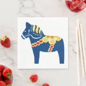 Blue Dala Horse Paper Napkins Servet (Insitu)