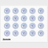 Blue Dala Horse Ronde Sticker (Vel)