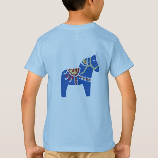 Blue Dala Horse T-shirt (Achterkant)