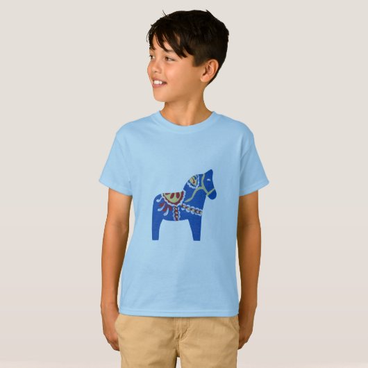 Blue Dala Horse T-shirt (Voorkant volledig)