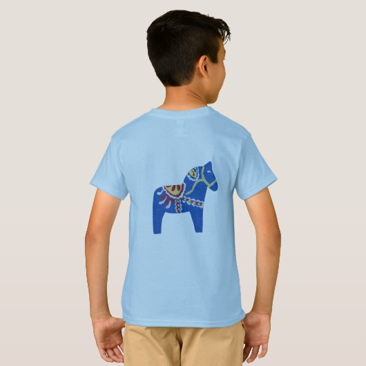 Blue Dala Horse T-shirt (Achterkant volledig)