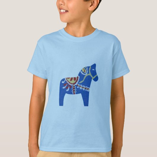 Blue Dala Horse T-shirt (Voorkant)