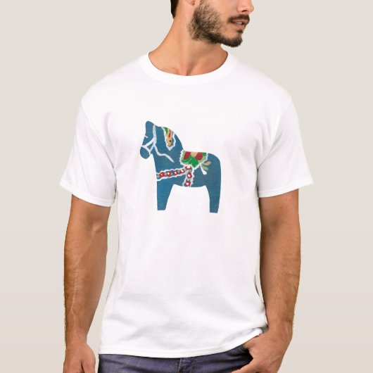 Blue Dala Horse T-Shirt (Voorkant)