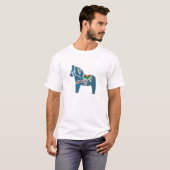 Blue Dala Horse T-Shirt (Voorkant volledig)