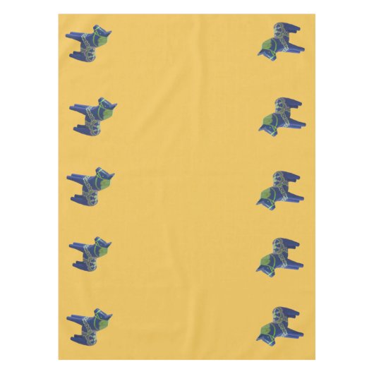 Blue Dala Horse Tablecloth Tafelkleed (Voorkant)