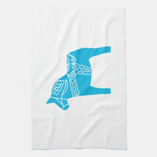 Blue Dala Horse Theedoek (Verticaal)