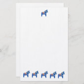 Blue Dala Horses Briefpapier (Voorkant / Achterkant)