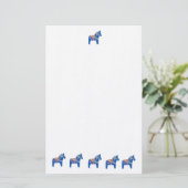 Blue Dala Horses Briefpapier (Staand voorkant)