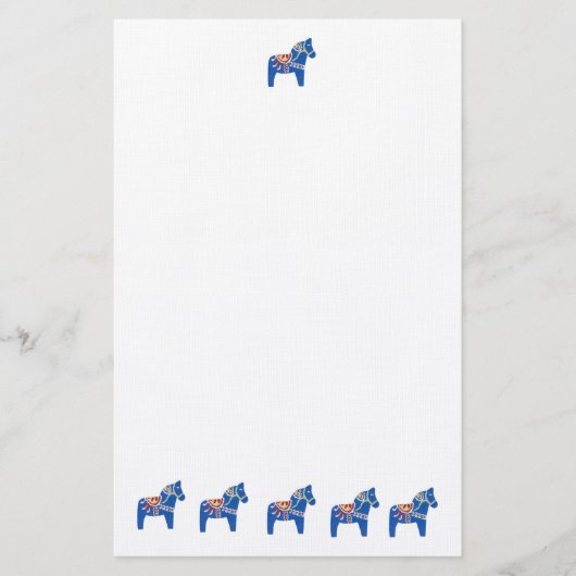 Blue Dala Horses Briefpapier (Voorkant)