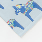 Blue Dala Horses Fleece Deken (Hoek)