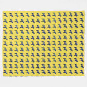 Blue Dala Horses Fleece Deken (Voorkant (Horizontaal))