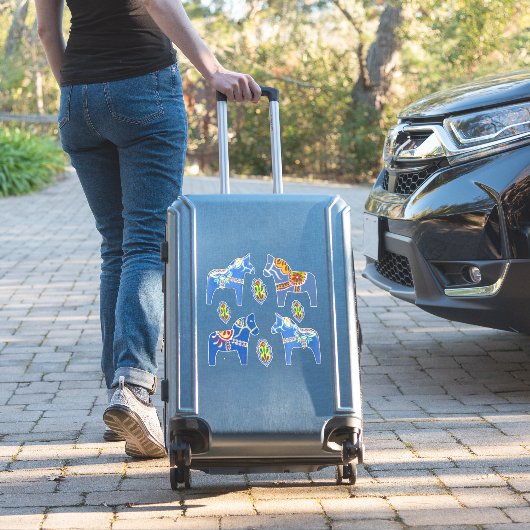 Blue Dala Horses Sticker (Koffer Insitu)