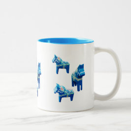 Blue Dala Horses Tweekleurige Koffiemok