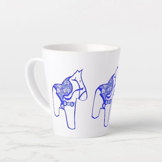 Blue Dala Horses van Julia Latte Mok (Linkerhoek)
