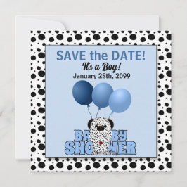 Blue Dalmatian Boys Baby shower Save The Date