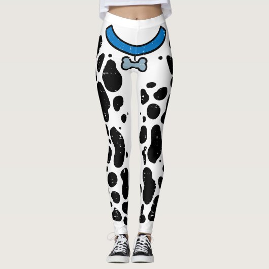 Blue Dalmatian Costume Funny Halloween Dog Mannen Leggings (Voorkant)