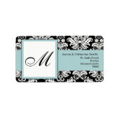 Blue Damask  Adresetiketten Etiket (Voorkant)