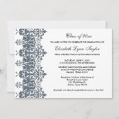 Blue Damask Afstuderen aangekondigd Kaart (Voorkant)