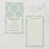Blue Damask Appointment Visitekaartje Afsprakenkaartje (Voorkant / Achterkant)