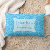 Blue Damask Baby Boy Name Persoonlijke geboorte Kussen (Deken)