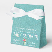 Blue Damask Baby shower Favor Box Bedankdoosjes (Voorkant Zijde)