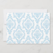 Blue Damask Baptism / Christening nodig voor jonge Kaart (Achterkant)