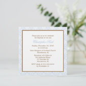 Blue Damask Baptism-uitvindingen Kaart (Staand voorkant)