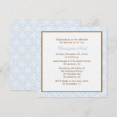 Blue Damask Baptism-uitvindingen Kaart (Voorkant / Achterkant)