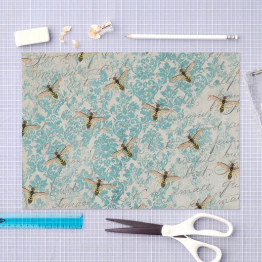 Blue Damask Bee  Tissuepapier (Craft)