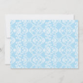 Blue Damask Blonde Woman Baby shower Bedankkaart (Achterkant)