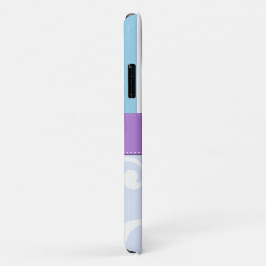 Blue Damask, Blue Stripes, Striped, Monogram Case-Mate iPhone Case (Achterkant/rechts)